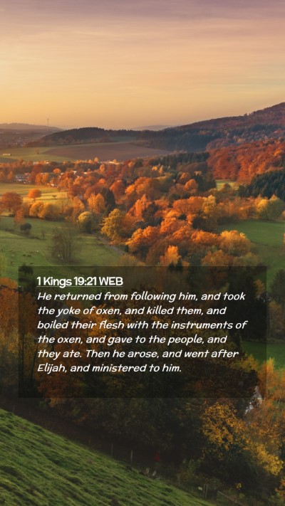 Picture 02 - 1 Kings 19:21 WEB Mobile Phone Wallpaper - He returned from following him, and took the yoke - Mobile Bible Verse Wallpaper