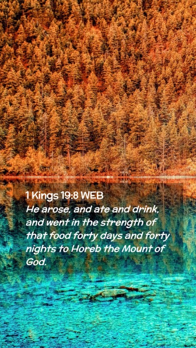 Picture 02 - 1 Kings 19:8 WEB Mobile Phone Wallpaper - He arose, and ate and drink, and went in the - Mobile Bible Verse Wallpaper