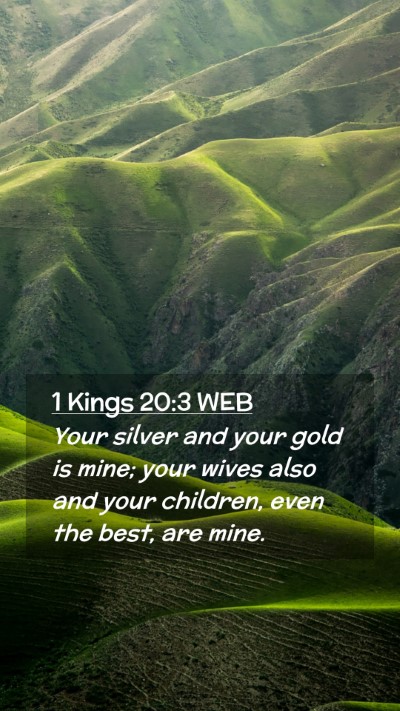 Picture 02 - 1 Kings 20:3 WEB Mobile Phone Wallpaper - Your silver and your gold is mine; your wives - Mobile Bible Verse Wallpaper