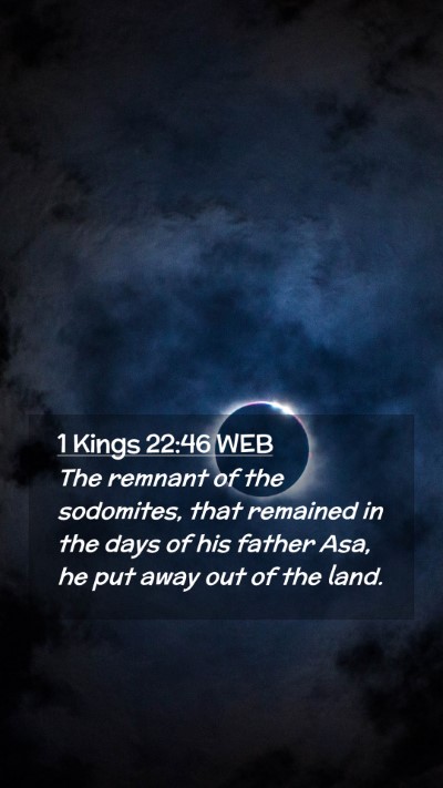 Picture 02 - 1 Kings 22:46 WEB Mobile Phone Wallpaper - The remnant of the sodomites, that remained in - Mobile Bible Verse Wallpaper