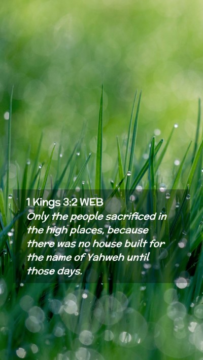 Picture 02 - 1 Kings 3:2 WEB Mobile Phone Wallpaper - Only the people sacrificed in the high places, - Mobile Bible Verse Wallpaper