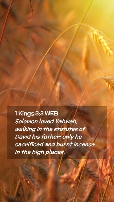 Picture 02 - 1 Kings 3:3 WEB Mobile Phone Wallpaper - Solomon loved Yahweh, walking in the statutes of - Mobile Bible Verse Wallpaper
