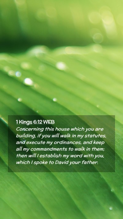 Picture 02 - 1 Kings 6:12 WEB Mobile Phone Wallpaper - Concerning this house which you are building, if - Mobile Bible Verse Wallpaper