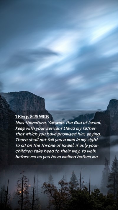 Picture 02 - 1 Kings 8:25 WEB Mobile Phone Wallpaper - Now therefore, Yahweh, the God of Israel, keep - Mobile Bible Verse Wallpaper
