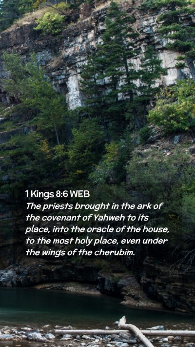 Picture 02 - 1 Kings 8:6 WEB Mobile Phone Wallpaper - The priests brought in the ark of the covenant of - Mobile Bible Verse Wallpaper