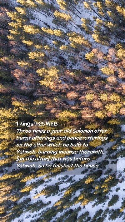 Picture 02 - 1 Kings 9:25 WEB Mobile Phone Wallpaper - Three times a year did Solomon offer burnt - Mobile Bible Verse Wallpaper