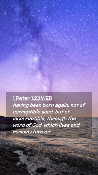 Picture 02 - 1 Peter 1:23 WEB Mobile Phone Wallpaper - having been born again, not of corruptible seed, - Mobile Bible Verse Wallpaper
