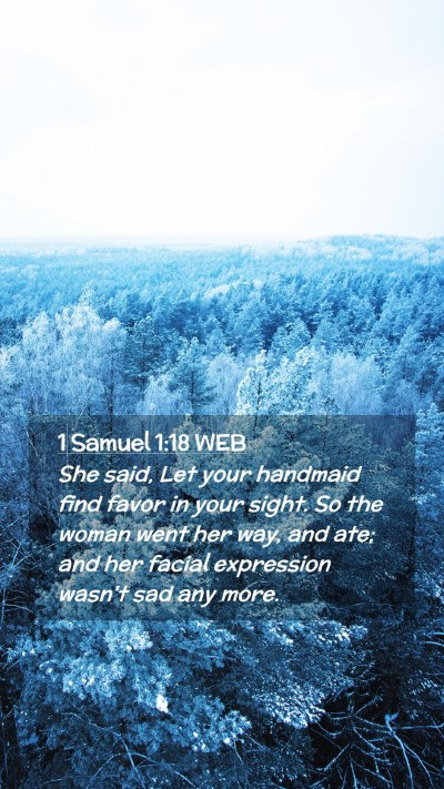 Picture 02 - 1 Samuel 1:18 WEB Mobile Phone Wallpaper - She said, Let your handmaid find favor in your - Mobile Bible Verse Wallpaper