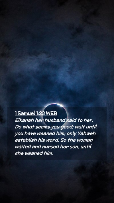 Picture 02 - 1 Samuel 1:23 WEB Mobile Phone Wallpaper - Elkanah her husband said to her, Do what seems - Mobile Bible Verse Wallpaper