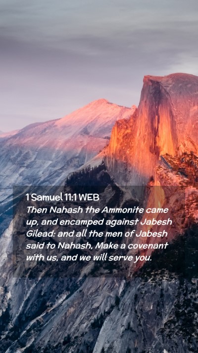 Picture 02 - 1 Samuel 11:1 WEB Mobile Phone Wallpaper - Then Nahash the Ammonite came up, and encamped - Mobile Bible Verse Wallpaper