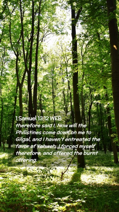 Picture 02 - 1 Samuel 13:12 WEB Mobile Phone Wallpaper - therefore said I, Now will the Philistines come - Mobile Bible Verse Wallpaper