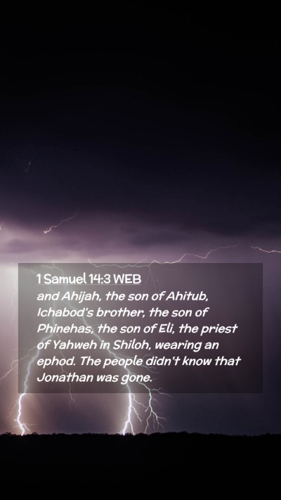 Picture 02 - 1 Samuel 14:3 WEB Mobile Phone Wallpaper - and Ahijah, the son of Ahitub, Ichabod's brother, - Mobile Bible Verse Wallpaper