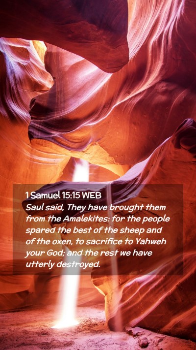 Picture 02 - 1 Samuel 15:15 WEB Mobile Phone Wallpaper - Saul said, They have brought them from the - Mobile Bible Verse Wallpaper