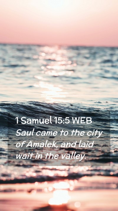 Picture 02 - 1 Samuel 15:5 WEB Mobile Phone Wallpaper - Saul came to the city of Amalek, and laid wait in - Mobile Bible Verse Wallpaper