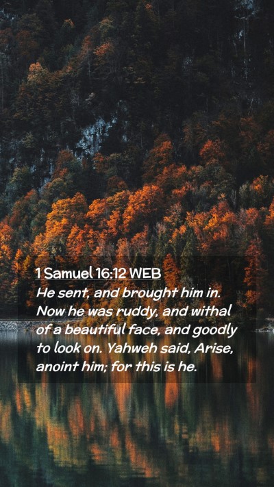 Picture 02 - 1 Samuel 16:12 WEB Mobile Phone Wallpaper - He sent, and brought him in. Now he was ruddy, - Mobile Bible Verse Wallpaper