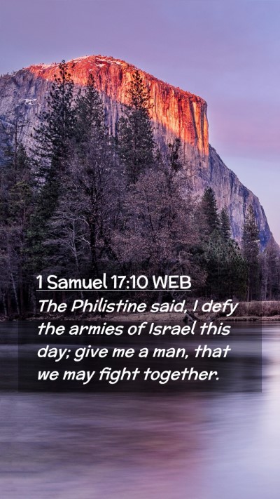 Picture 02 - 1 Samuel 17:10 WEB Mobile Phone Wallpaper - The Philistine said, I defy the armies of Israel - Mobile Bible Verse Wallpaper