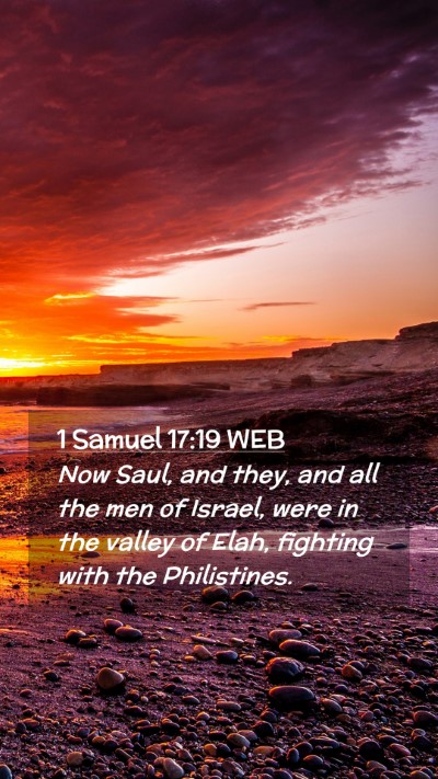 Picture 02 - 1 Samuel 17:19 WEB Mobile Phone Wallpaper - Now Saul, and they, and all the men of Israel, - Mobile Bible Verse Wallpaper