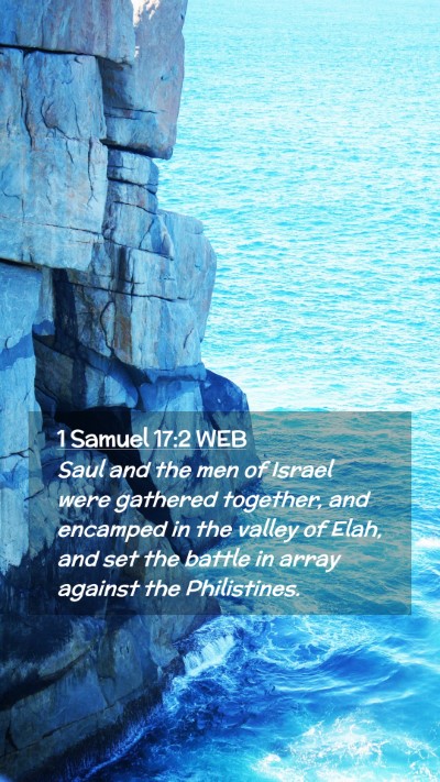 Picture 02 - 1 Samuel 17:2 WEB Mobile Phone Wallpaper - Saul and the men of Israel were gathered - Mobile Bible Verse Wallpaper