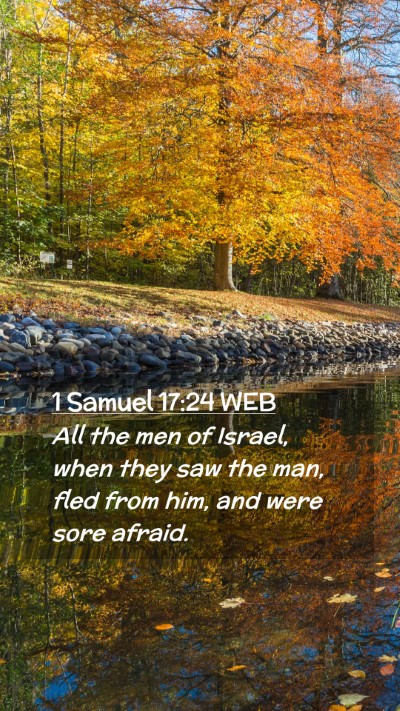 Picture 02 - 1 Samuel 17:24 WEB Mobile Phone Wallpaper - All the men of Israel, when they saw the man, - Mobile Bible Verse Wallpaper