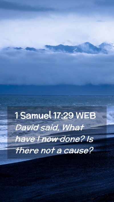 Picture 02 - 1 Samuel 17:29 WEB Mobile Phone Wallpaper - David said, What have I now done? Is there not a - Mobile Bible Verse Wallpaper