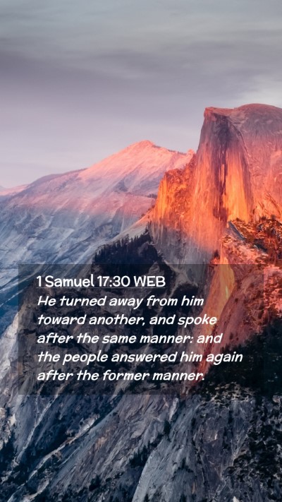 Picture 02 - 1 Samuel 17:30 WEB Mobile Phone Wallpaper - He turned away from him toward another, and spoke - Mobile Bible Verse Wallpaper