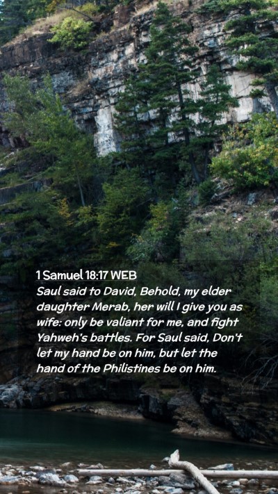 Picture 02 - 1 Samuel 18:17 WEB Mobile Phone Wallpaper - Saul said to David, Behold, my elder daughter - Mobile Bible Verse Wallpaper