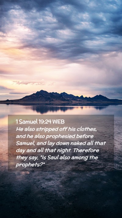 Picture 02 - 1 Samuel 19:24 WEB Mobile Phone Wallpaper - He also stripped off his clothes, and he also - Mobile Bible Verse Wallpaper