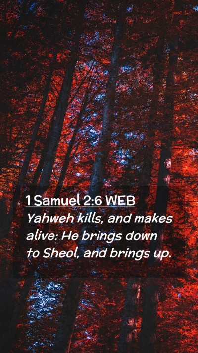 Picture 02 - 1 Samuel 2:6 WEB Mobile Phone Wallpaper - Yahweh kills, and makes alive: He brings down to - Mobile Bible Verse Wallpaper