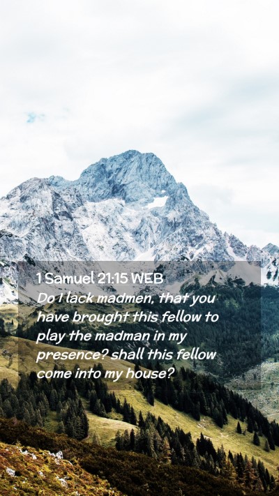 Picture 02 - 1 Samuel 21:15 WEB Mobile Phone Wallpaper - Do I lack madmen, that you have brought this - Mobile Bible Verse Wallpaper