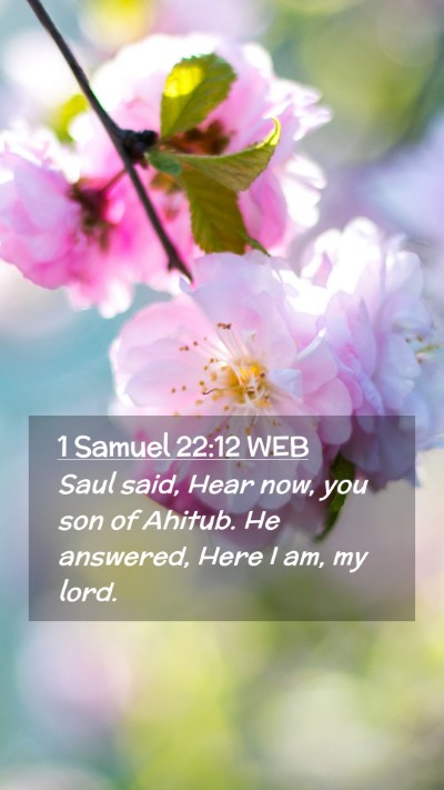 Picture 02 - 1 Samuel 22:12 WEB Mobile Phone Wallpaper - Saul said, Hear now, you son of Ahitub. He - Mobile Bible Verse Wallpaper
