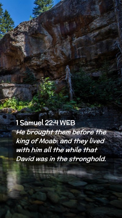 Picture 02 - 1 Samuel 22:4 WEB Mobile Phone Wallpaper - He brought them before the king of Moab: and they - Mobile Bible Verse Wallpaper