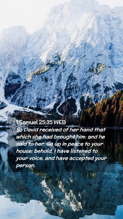 Picture 02 - 1 Samuel 25:35 WEB Mobile Phone Wallpaper - So David received of her hand that which she had - Mobile Bible Verse Wallpaper