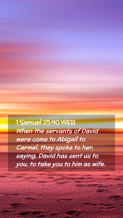 Picture 02 - 1 Samuel 25:40 WEB Mobile Phone Wallpaper - When the servants of David were come to Abigail - Mobile Bible Verse Wallpaper