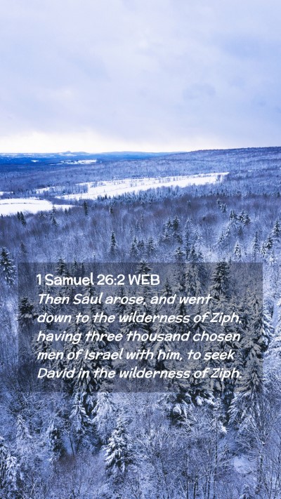Picture 02 - 1 Samuel 26:2 WEB Mobile Phone Wallpaper - Then Saul arose, and went down to the wilderness - Mobile Bible Verse Wallpaper