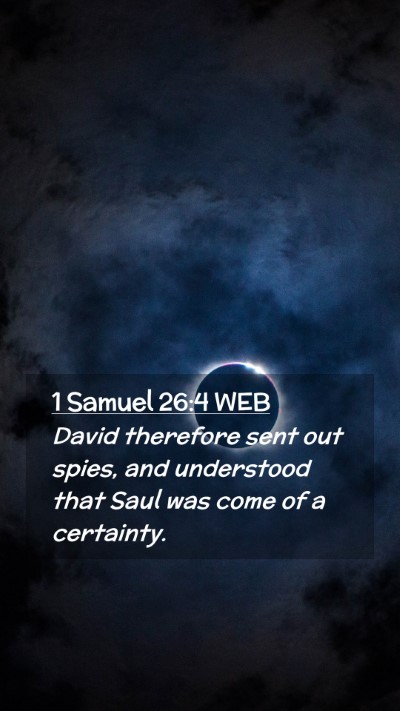 Picture 02 - 1 Samuel 26:4 WEB Mobile Phone Wallpaper - David therefore sent out spies, and understood - Mobile Bible Verse Wallpaper