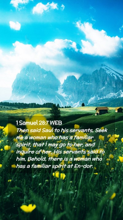 Picture 02 - 1 Samuel 28:7 WEB Mobile Phone Wallpaper - Then said Saul to his servants, Seek me a woman - Mobile Bible Verse Wallpaper