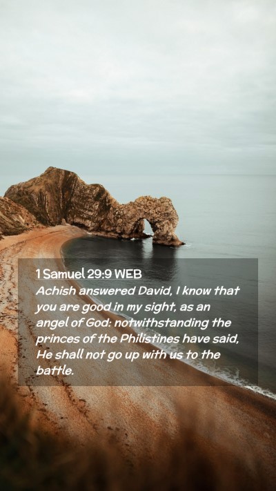 Picture 02 - 1 Samuel 29:9 WEB Mobile Phone Wallpaper - Achish answered David, I know that you are good - Mobile Bible Verse Wallpaper