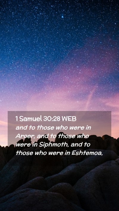 Picture 02 - 1 Samuel 30:28 WEB Mobile Phone Wallpaper - and to those who were in Aroer, and to those who - Mobile Bible Verse Wallpaper