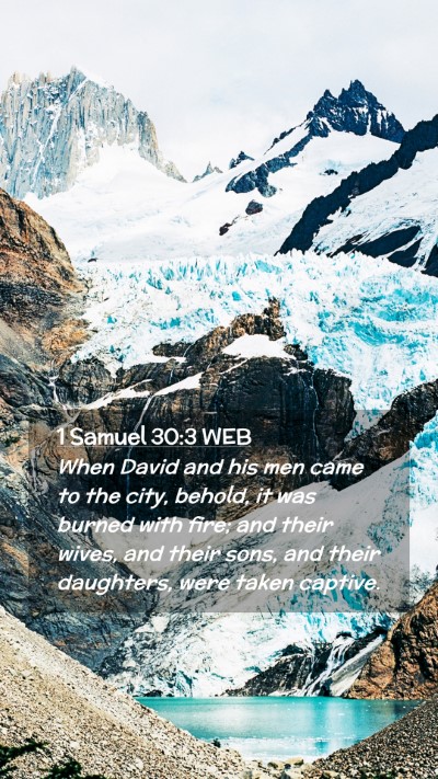 Picture 02 - 1 Samuel 30:3 WEB Mobile Phone Wallpaper - When David and his men came to the city, behold, - Mobile Bible Verse Wallpaper