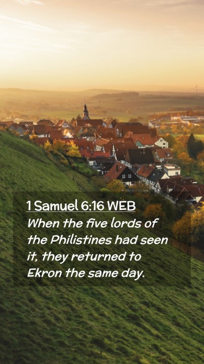 Picture 02 - 1 Samuel 6:16 WEB Mobile Phone Wallpaper - When the five lords of the Philistines had seen - Mobile Bible Verse Wallpaper