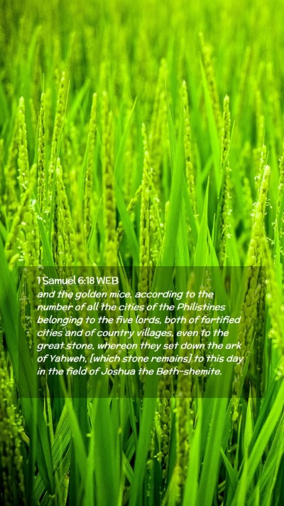 Picture 02 - 1 Samuel 6:18 WEB Mobile Phone Wallpaper - and the golden mice, according to the number of - Mobile Bible Verse Wallpaper
