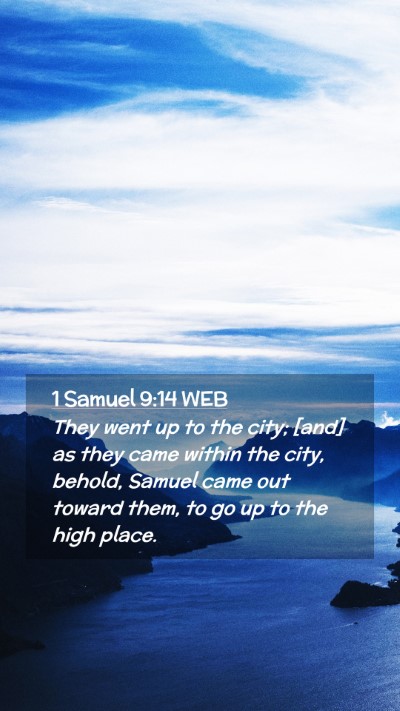 Picture 02 - 1 Samuel 9:14 WEB Mobile Phone Wallpaper - They went up to the city; [and] as they came - Mobile Bible Verse Wallpaper
