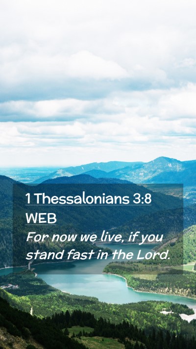 Picture 02 - 1 Thessalonians 3:8 WEB Mobile Phone Wallpaper - For now we live, if you stand fast in the - Mobile Bible Verse Wallpaper