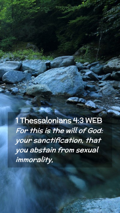Picture 02 - 1 Thessalonians 4:3 WEB Mobile Phone Wallpaper - For this is the will of God: your sanctification, - Mobile Bible Verse Wallpaper