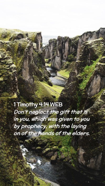 Picture 02 - 1 Timothy 4:14 WEB Mobile Phone Wallpaper - Don't neglect the gift that is in you, which was - Mobile Bible Verse Wallpaper