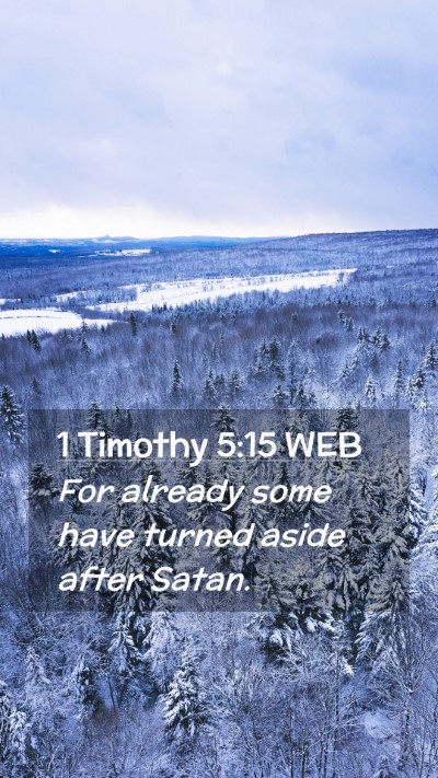 Picture 02 - 1 Timothy 5:15 WEB Mobile Phone Wallpaper - For already some have turned aside after - Mobile Bible Verse Wallpaper