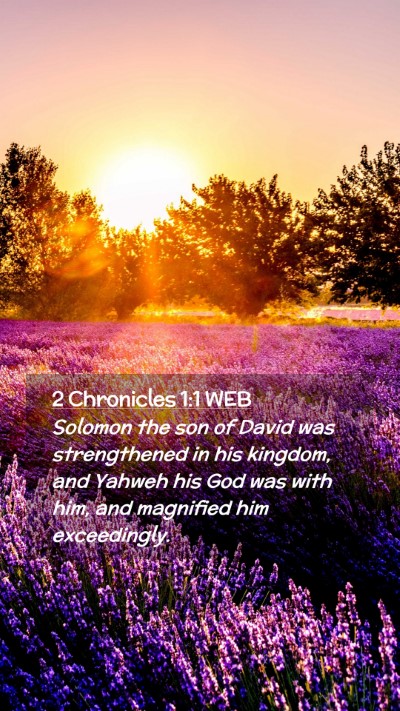 Picture 02 - 2 Chronicles 1:1 WEB Mobile Phone Wallpaper - Solomon the son of David was strengthened in his - Mobile Bible Verse Wallpaper