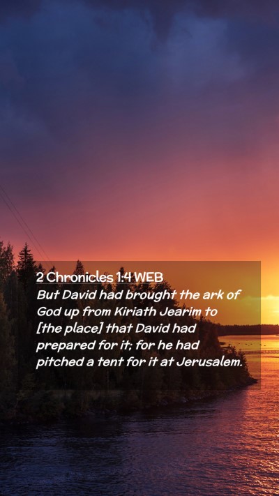 Picture 02 - 2 Chronicles 1:4 WEB Mobile Phone Wallpaper - But David had brought the ark of God up from - Mobile Bible Verse Wallpaper