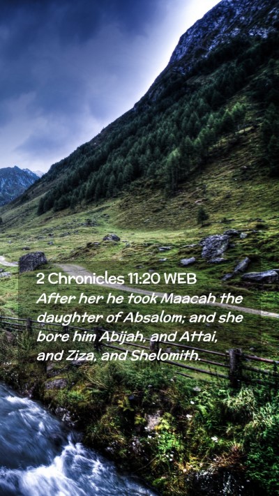 Picture 02 - 2 Chronicles 11:20 WEB Mobile Phone Wallpaper - After her he took Maacah the daughter of Absalom; - Mobile Bible Verse Wallpaper