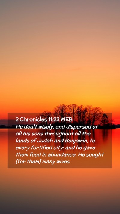 Picture 02 - 2 Chronicles 11:23 WEB Mobile Phone Wallpaper - He dealt wisely, and dispersed of all his sons - Mobile Bible Verse Wallpaper